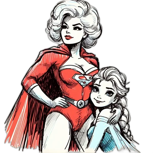 comic book art, concept art, cartoon, pencil sketch transparent PNG cut-out