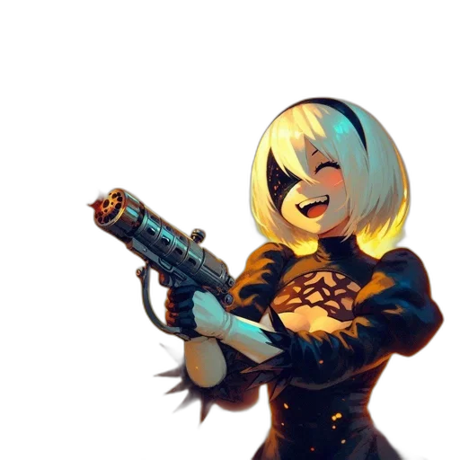 weapon, staff, robot, jacket transparent PNG cut-out