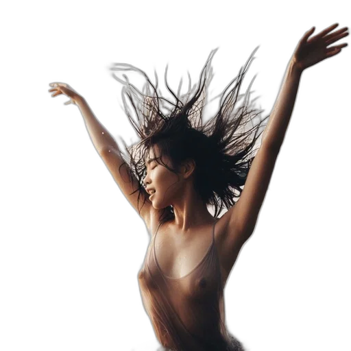 hair, dress, crown, photorealistic transparent PNG cut-out