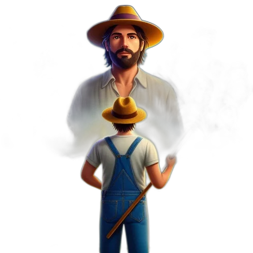 staff, hat, robot, concept art transparent PNG cut-out
