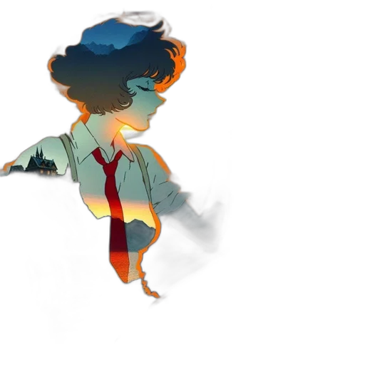 jacket, creature, staff, dress transparent PNG cut-out