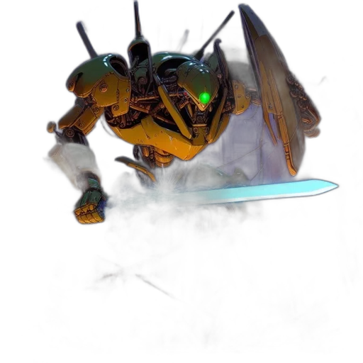 weapon, robot, sword, creature transparent PNG cut-out