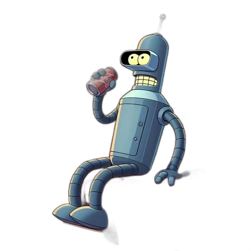 robot, bottle, creature, staff transparent PNG cut-out