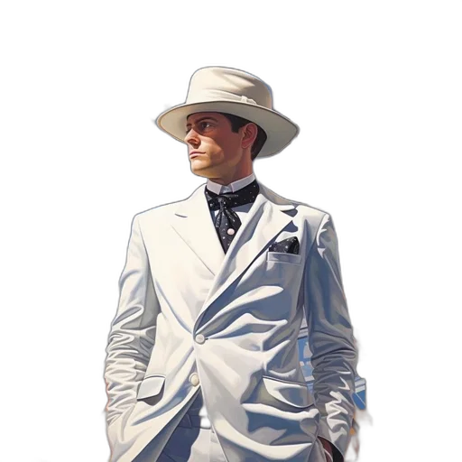 hat, jacket, staff, face transparent PNG cut-out