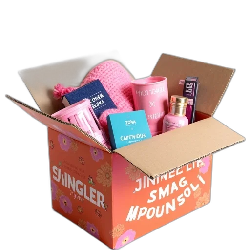 large, cardboard, box, filled transparent PNG cut-out