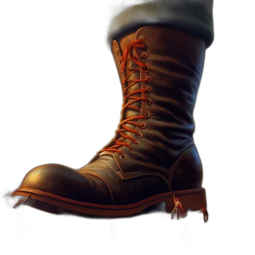 shoes, weapon, concept art, photorealistic transparent PNG cut-out