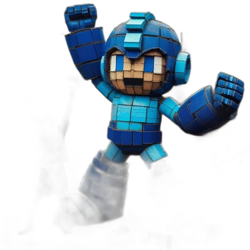 robot, weapon, staff, pixel art transparent PNG cut-out