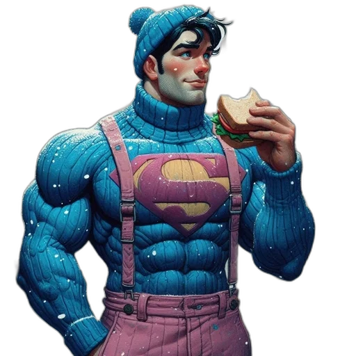 food, jacket, face, comic book art transparent PNG cut-out
