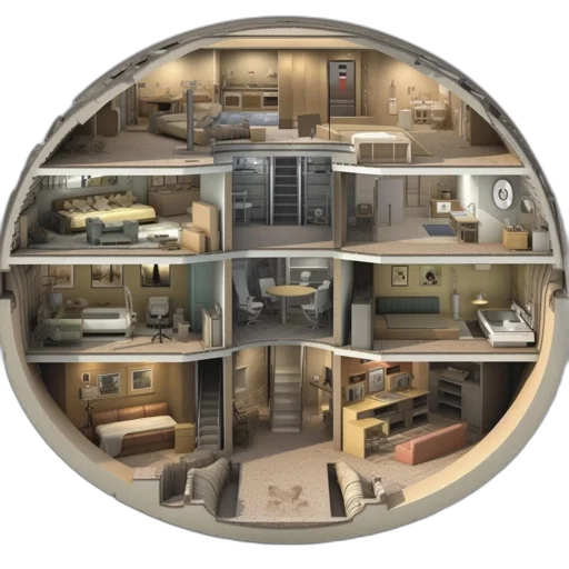 furniture, 3d render, concept art, earth tones transparent PNG cut-out