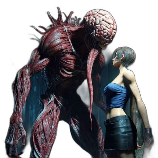 creature, concept art, 3d render, cyberpunk transparent PNG cut-out