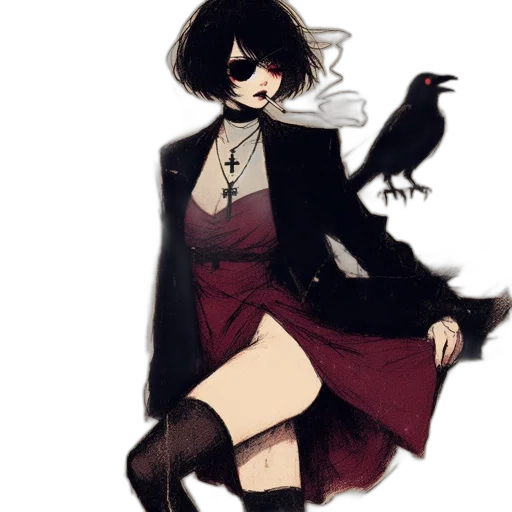 dress, mask, creature, staff transparent PNG cut-out