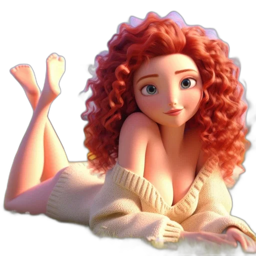 dress, hair, 3d render, fantasy art transparent PNG cut-out
