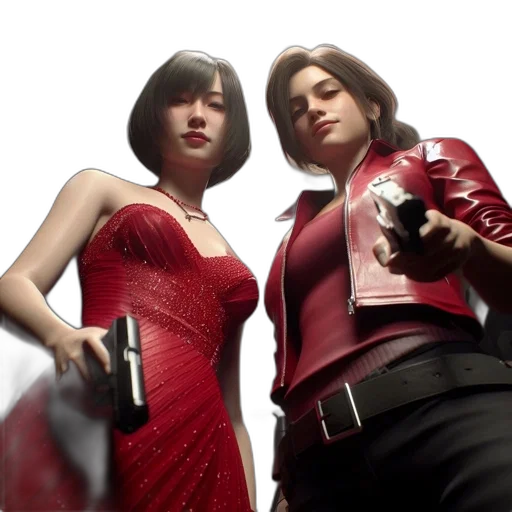 concept art, two, women, stand transparent PNG cut-out