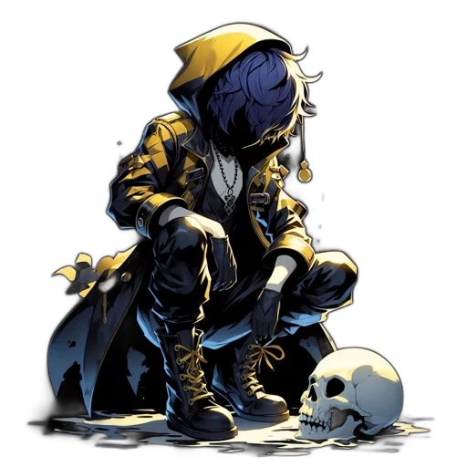 mask, jacket, weapon, concept art transparent PNG cut-out