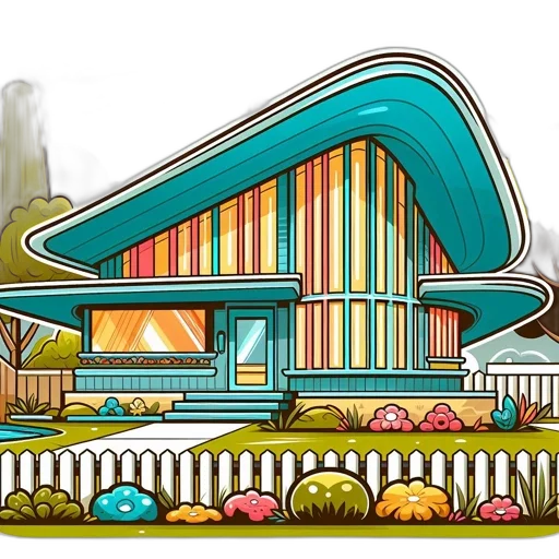 building, concept art, 3d render, cartoon transparent PNG cut-out