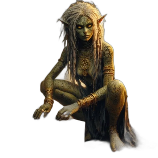 creature, staff, jewelry, mask transparent PNG cut-out