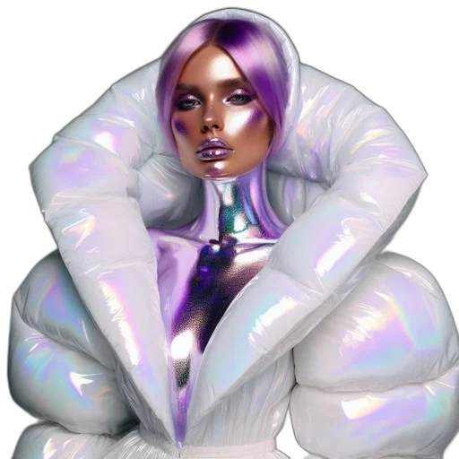 jacket, robot, jewelry, hair transparent PNG cut-out