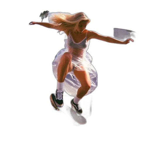 dress, shoes, staff, hair transparent PNG cut-out