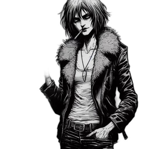 jacket, comic book art, concept art, cyberpunk transparent PNG cut-out