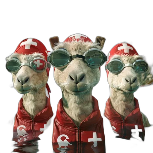 3d render, concept art, three, camels transparent PNG cut-out