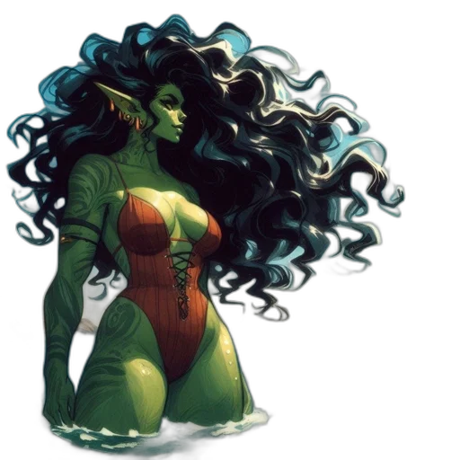 dress, concept art, comic book art, fantasy art transparent PNG cut-out