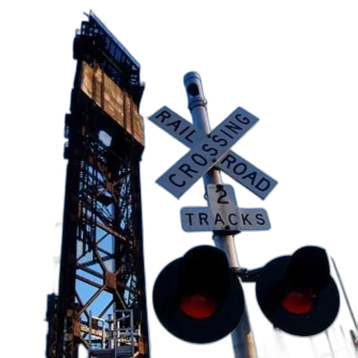 railroad, crossing, sign, two transparent PNG cut-out