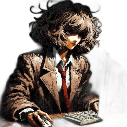 jacket, face, cyberpunk, comic book art transparent PNG cut-out