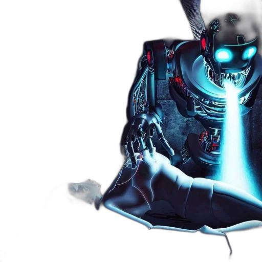 robot, jacket, shoes, cyberpunk transparent PNG cut-out