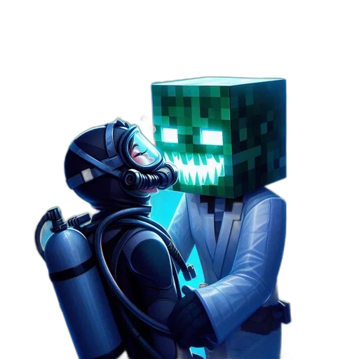 robot, mask, creature, staff transparent PNG cut-out