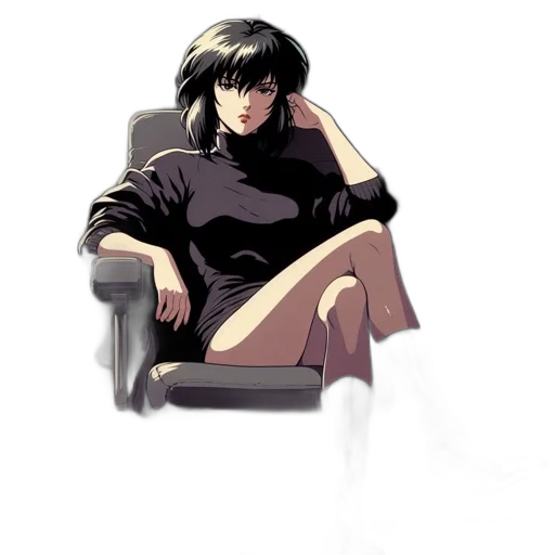 dress, jacket, face, comic book art transparent PNG cut-out