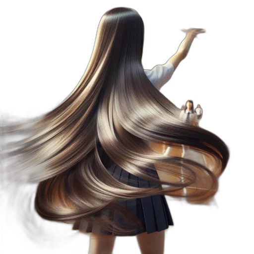 hair, dress, staff, sword transparent PNG cut-out