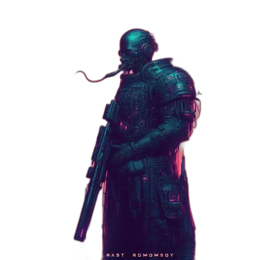 robot, weapon, creature, jacket transparent PNG cut-out
