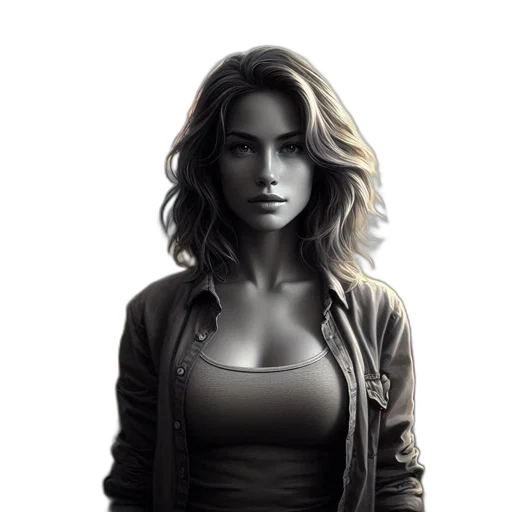 jacket, face, dress, comic book art transparent PNG cut-out