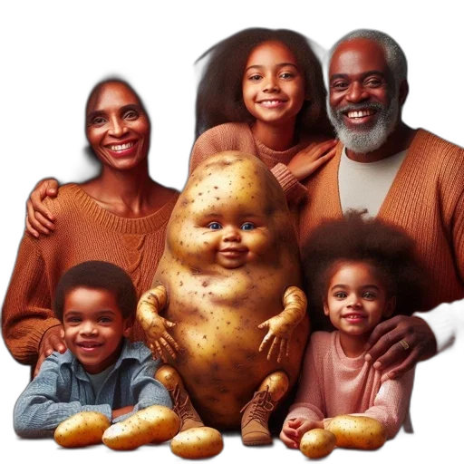 photorealistic, golden, family, five transparent PNG cut-out