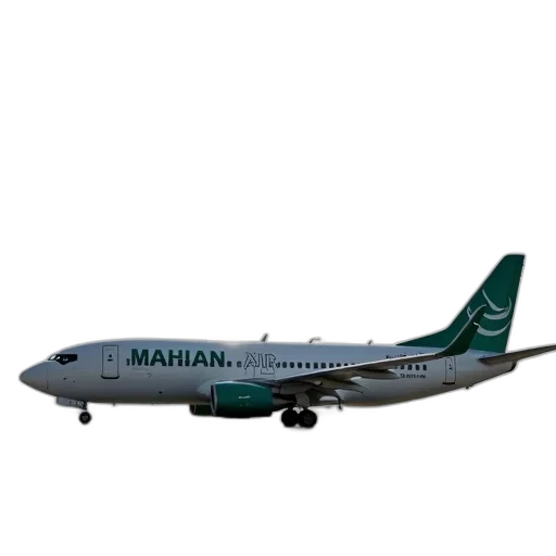 3d render, white, airplane, words transparent PNG cut-out