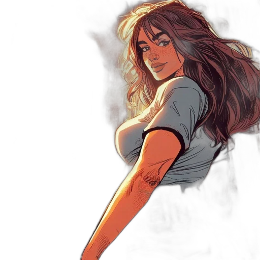 comic book art, concept art, fantasy art, watercolor transparent PNG cut-out