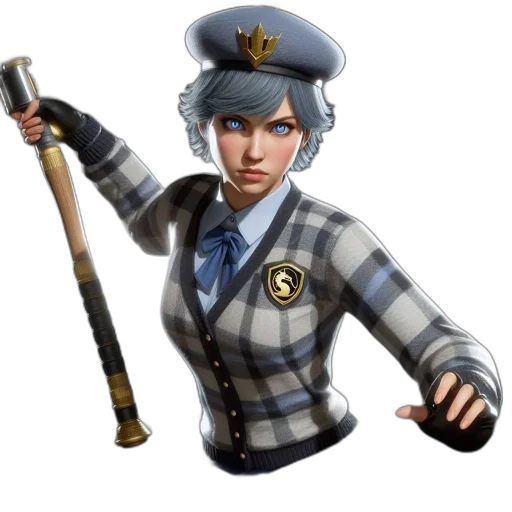staff, weapon, jacket, hat transparent PNG cut-out