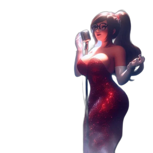dress, robot, staff, weapon transparent PNG cut-out