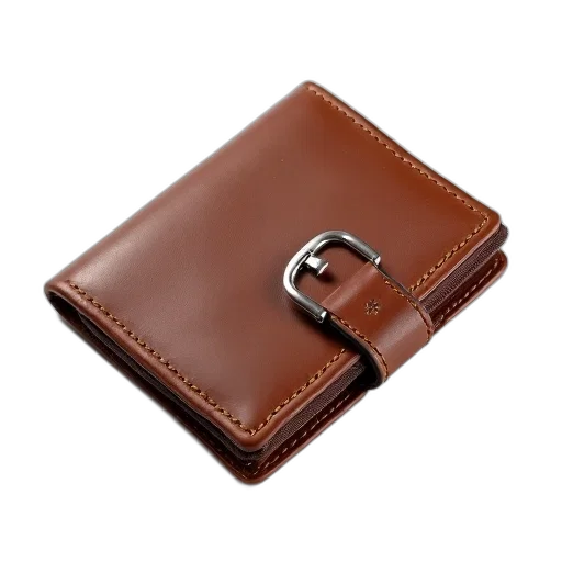 classic, brown, leather, wallet transparent PNG cut-out