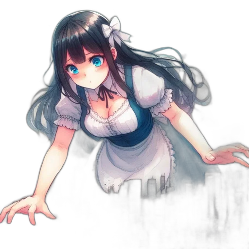 dress, robot, creature, staff transparent PNG cut-out
