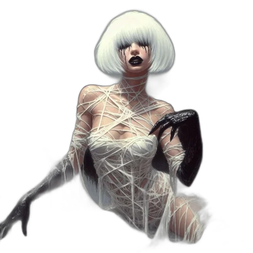 creature, robot, hair, mask transparent PNG cut-out