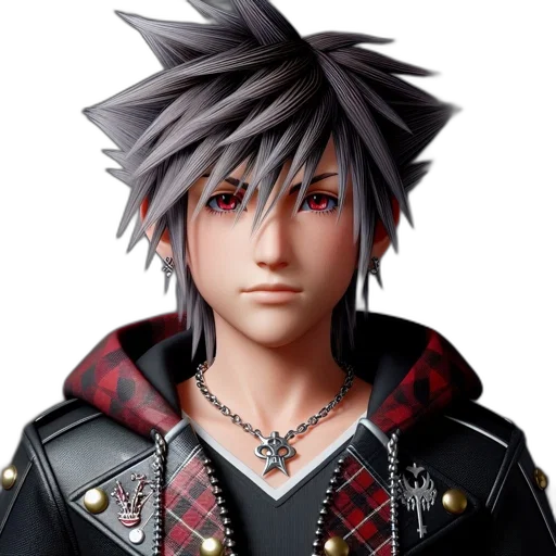 jacket, face, hair, 3d render transparent PNG cut-out
