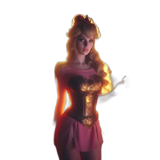 dress, crown, staff, 3d render transparent PNG cut-out