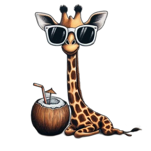 animal, cartoon, concept art, giraffe transparent PNG cut-out