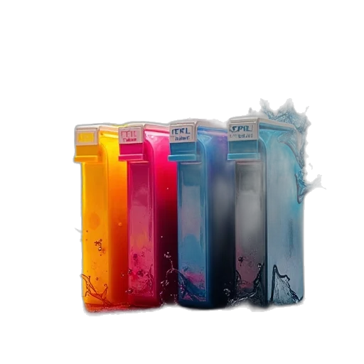 bottle, colorful, neon, blue transparent PNG cut-out