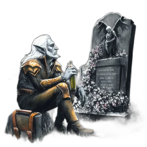 concept art, comic book art, fantasy art, elderly transparent PNG cut-out