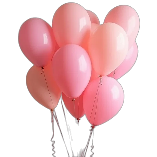 3d render, pastel, balloon, bouquet transparent PNG cut-out