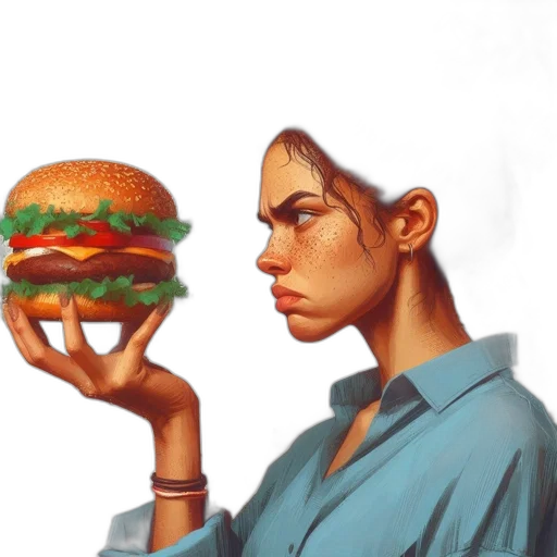 food, face, concept art, photorealistic transparent PNG cut-out