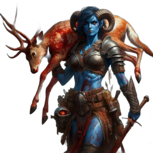 fantasy art, concept art, comic book art, blue transparent PNG cut-out