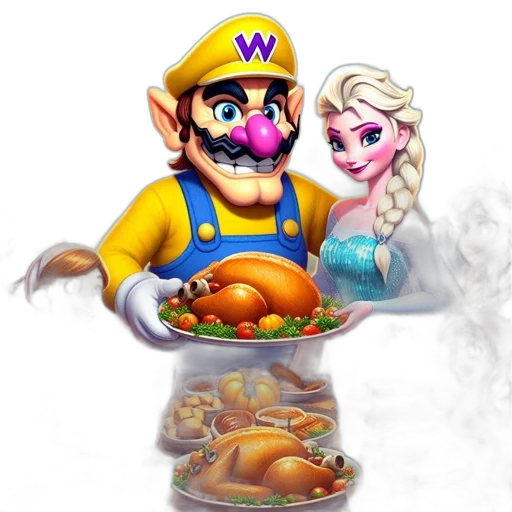 food, crown, concept art, 3d render transparent PNG cut-out